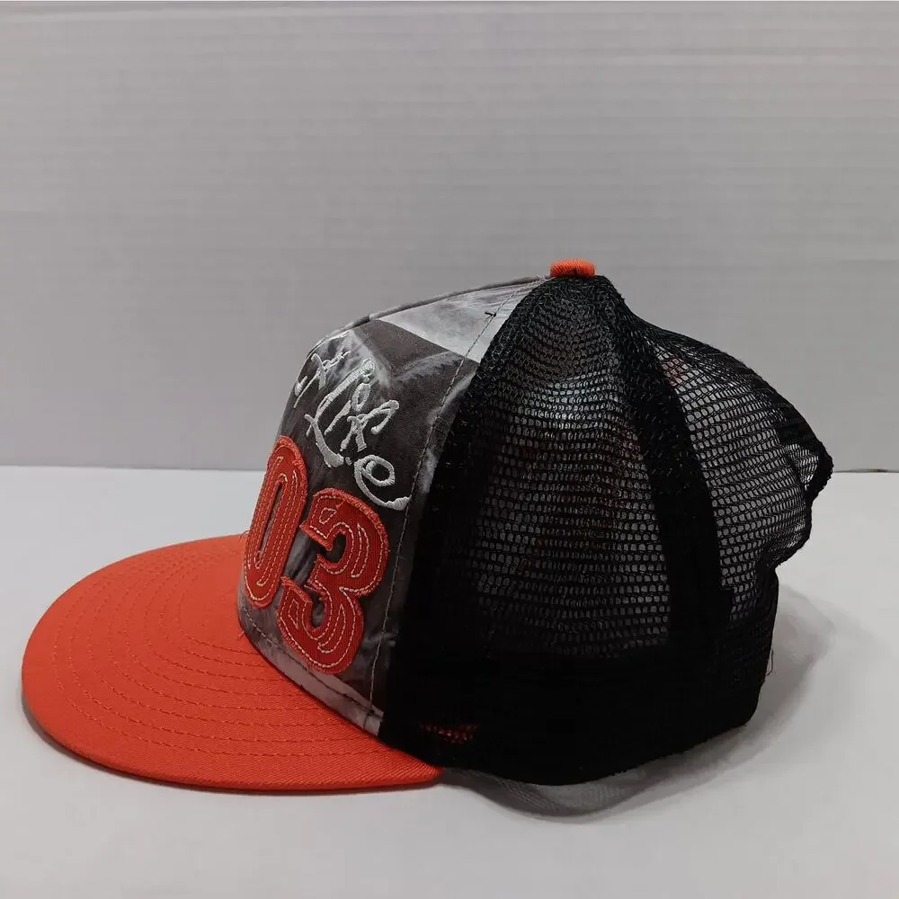 Salt Life Trucker Hat Mens OSFM Orange Shark Graphic‎ Snapback Mesh Flat Bill 03